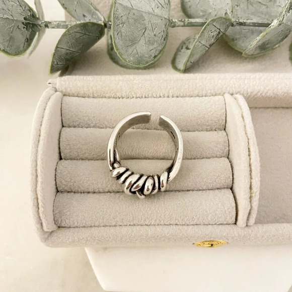 925 Sterling Silver Knot Ring Stackable Ring Chunky Ring Band Twist Ring - Picture 5 of 10